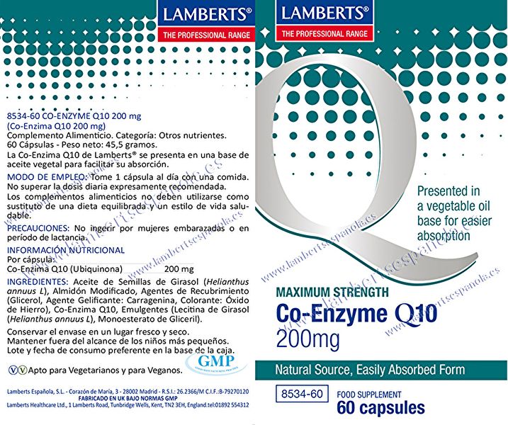 Co-enzym Q10 200 mg 60 tabletten - LAMBERTS Img 2