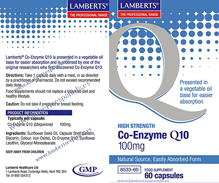 Coenxime Q10 100 mg 60 Tablets - LAMBERTS Img 3