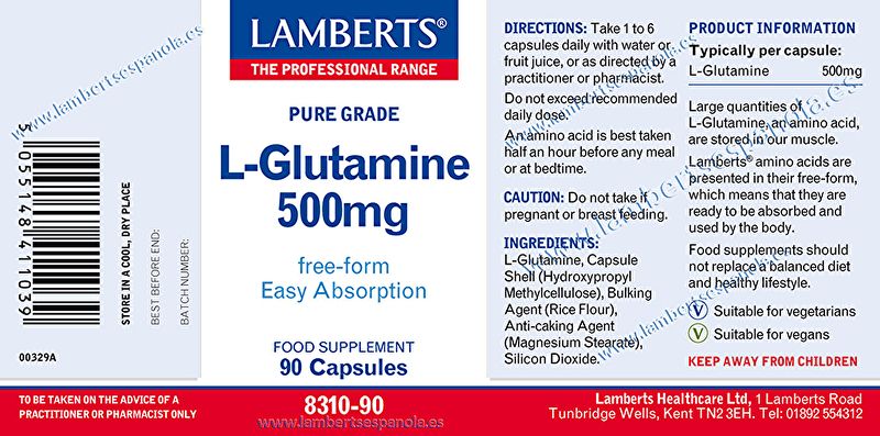 L-Glutamin 500 mg 90 Tabletten - LAMBERTS Img 3