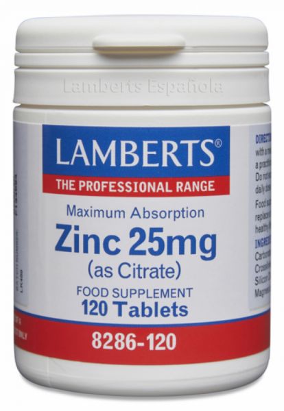 Zinc 25 mg 120 Comprimés - LAMBERTS