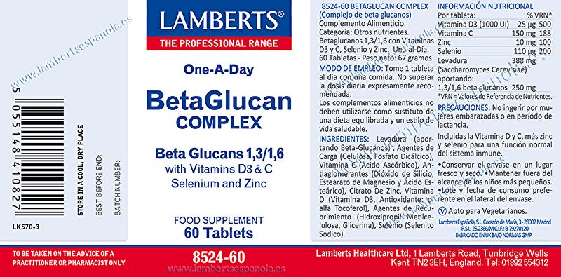 Bèta-glucaancomplex 60 tabletten - LAMBERTS Img 2