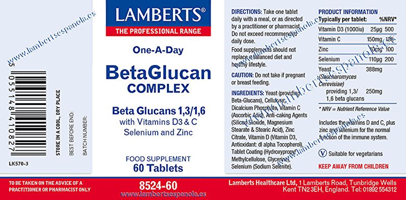 Bèta-glucaancomplex 60 tabletten - LAMBERTS Img 3