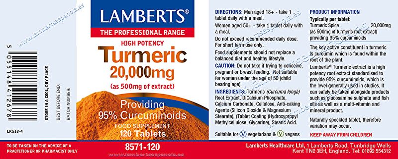 Curcuma Curcuma 20.000 mg 120 Compresse - LAMBERTS Img 2