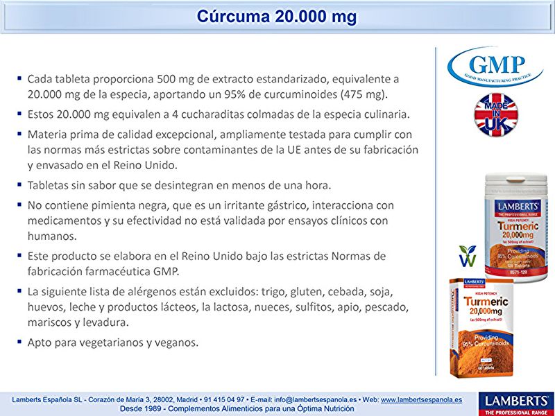 Curcuma Curcuma 20.000 mg 120 Compresse - LAMBERTS Img 4