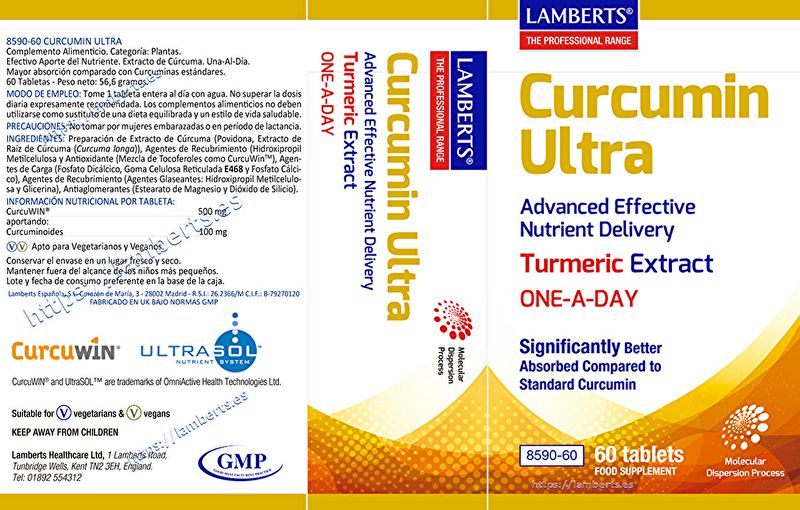 Curcumin Ultra 60 Tablets - LAMBERTS Img 2