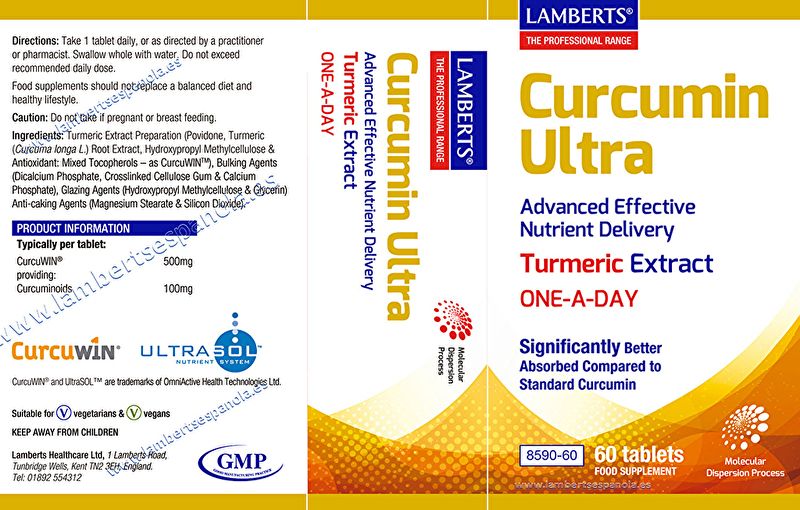 Curcumin Ultra 60 Tablets - LAMBERTS Img 3