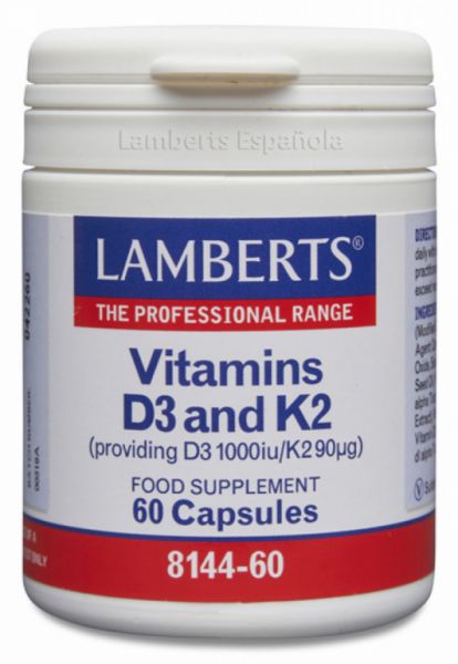 Vitamin D3 and K2 60 Capsules - LAMBERTS