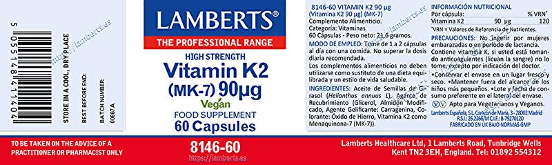 Vitamin K2 90 mcg 60 capsules as Menaquinone-7 (MK-7) Img 2