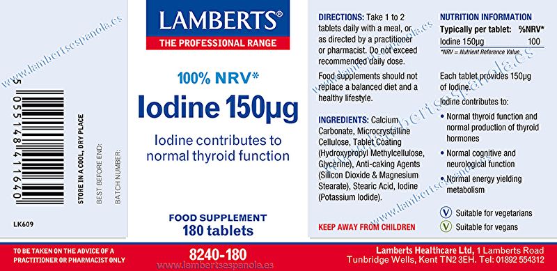 Iode 180 comprimés - LAMBERTS Img 3