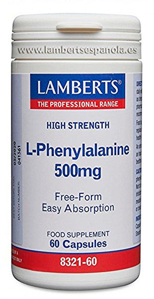 L-Phénylalanine 500 mg 60 Gélules - LAMBERTS