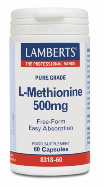 L-Methionine 500 mg 60 Capsules - LAMBERTS