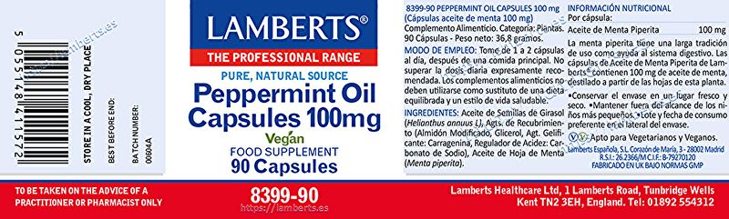 Olio di Menta Piperita 90 Capsule - LAMBERTS Img 2