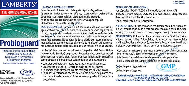 Probioguard 60 Cápsulas. 4 cepas de bacterias amigas Img 3