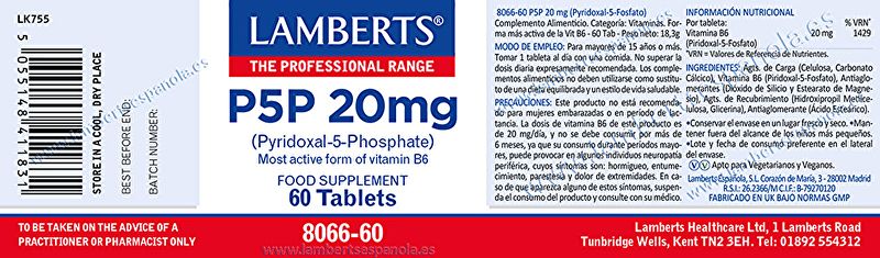 P5P 20 mg (Pyridoxal 5 Phosphat) 60 Tabletten Img 2