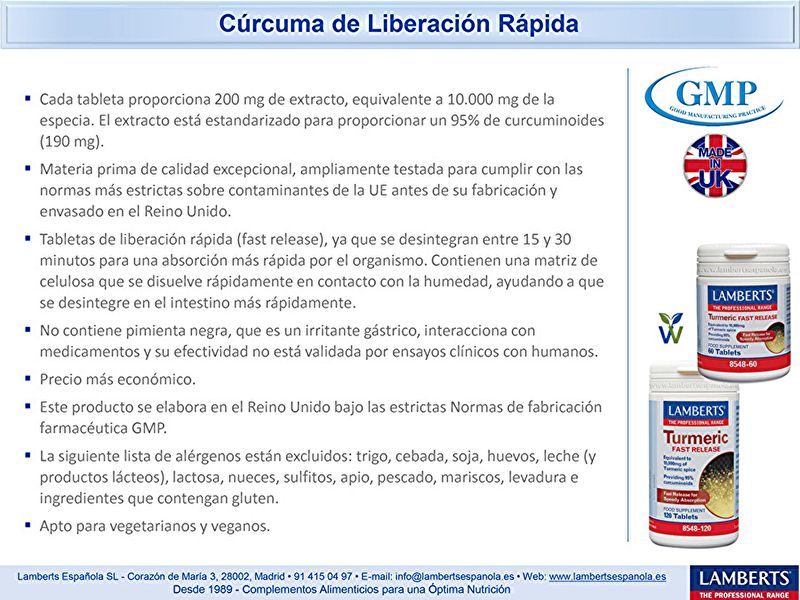 Cúrcuma de Liberación rápida 60 Tabletas Img 5