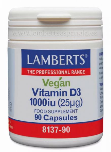 Vegan Vitamin D3 1000 IU 90 Capsules - LAMBERTS