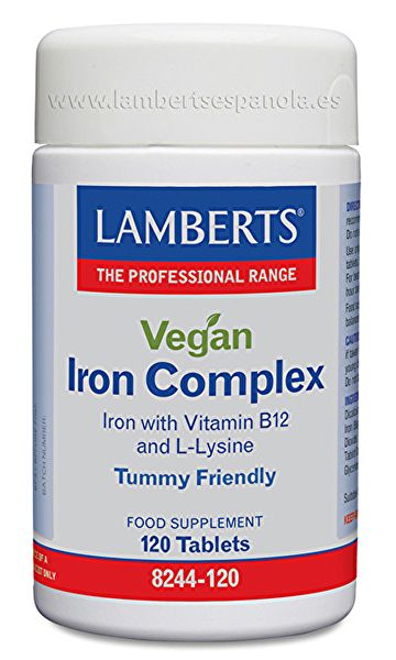 Complejo de Hierro Vegano 120 Tabletas - LAMBERTS