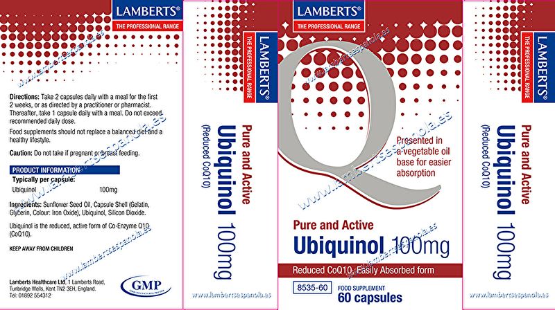 Ubiquinol 60 Tabletes - LAMBERTS Img 3