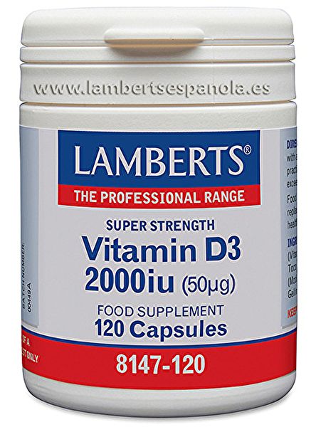 Vitamina D 2000 UI 120 Cápsulas - LAMBERTS