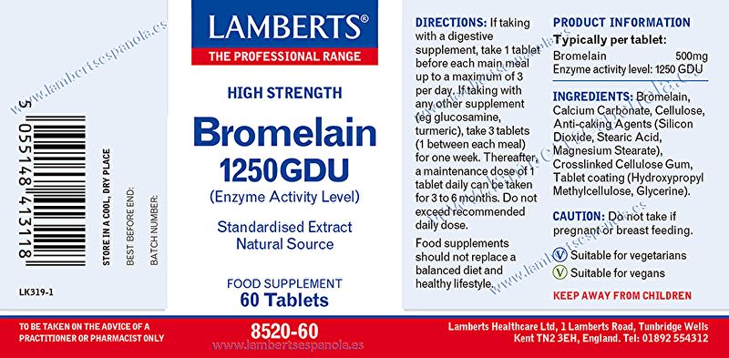 Bromelaïne 60 tabletten - LAMBERTS Img 3