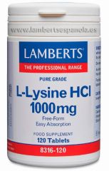 Buy LAMBERTS L-Lysine HCI 1000 mg 120 Tablets By 26,40€