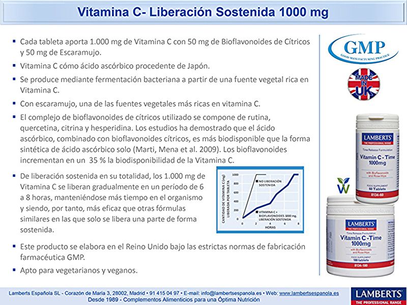 Vitamine C Tijd 60 tabletten Aanhoudende afgifte Img 6