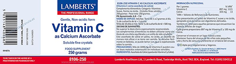 Ascorbat de calci 250 g - LAMBERTS Img 2