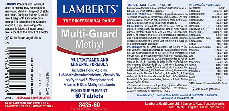 Multi Guard® Methyl 60 tabletten. Zonder calcium Img 2