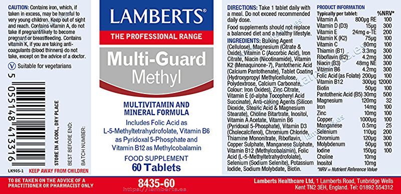 Multi Guard® Methyl 60 tabletten. Zonder calcium Img 3