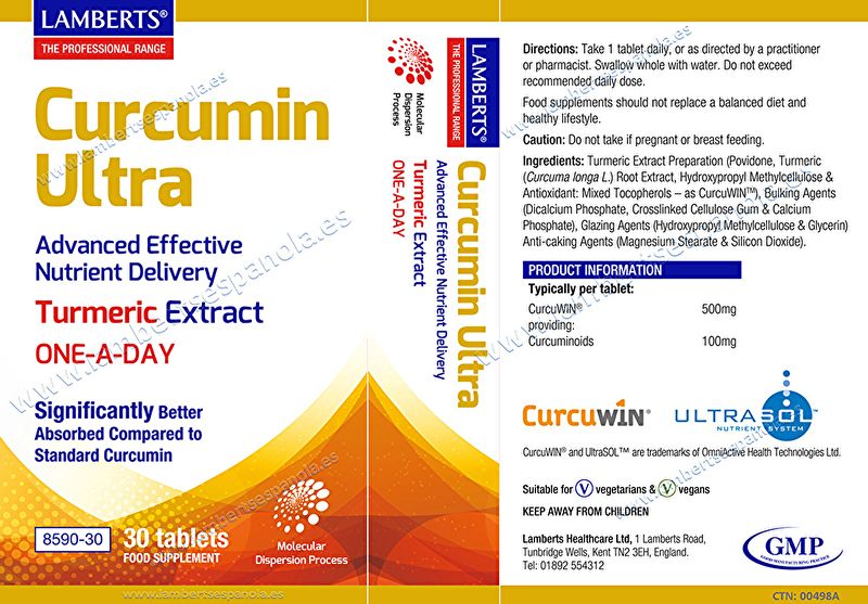 Curcumin Ultra 30 Tabletas - LAMBERTS Img 3