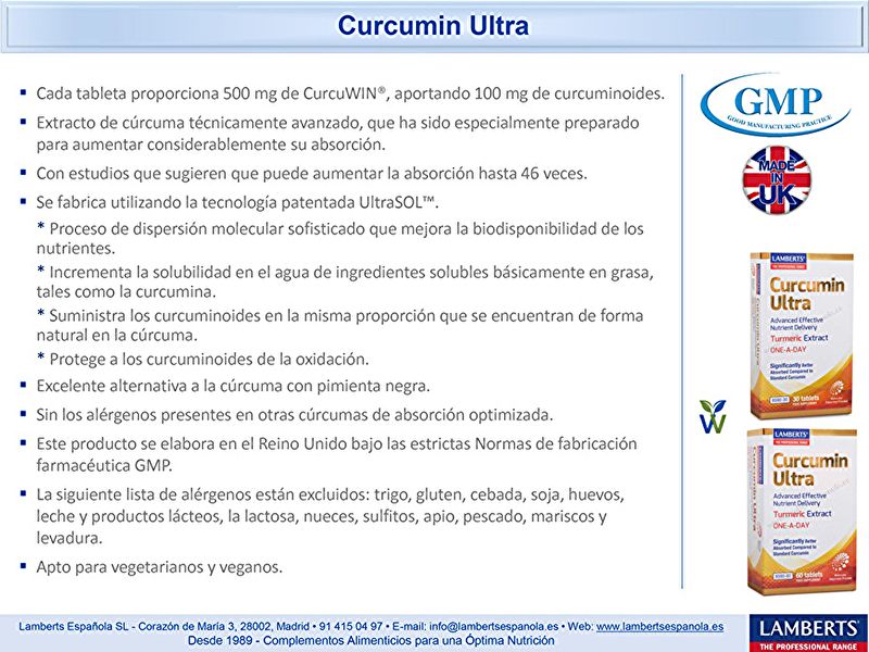 Curcumin Ultra 30 Tabletas - LAMBERTS Img 5