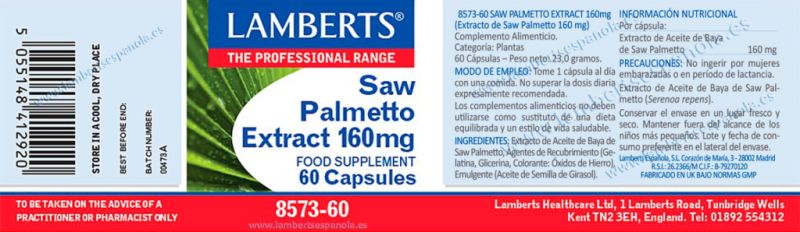 Saw Palmetto Ectract 160 mg 60 Cápsulas Img 2