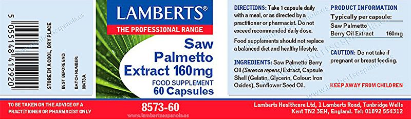 Saw Palmetto Ectract 160 mg 60 Kapseln - LAMBERTS Img 3