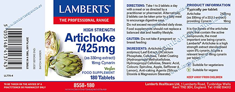 Alcachofa 180 Tabletas - LAMBERTS Img 3