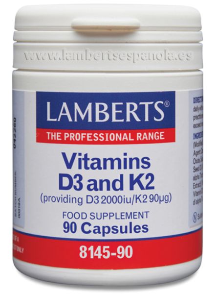 Vitamin D3 2000 IE und K2 90 Kapseln - LAMBERTS