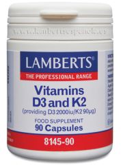 köpa LAMBERTS Vitamin D3 2000 IE och K2 90 kapslar  Rådfråga Pris