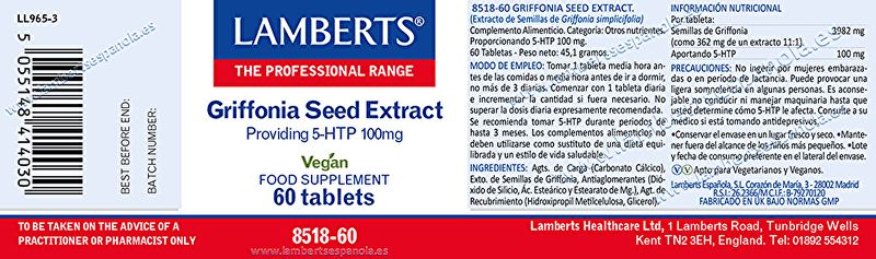 5 HTP 100 mg Griffonia-Samenextrakt 60 Tabletten Img 3