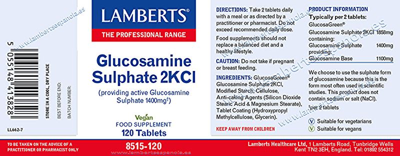 Glucosamine Sulfate 2KCI 120 Tablets - LAMBERTS Img 3