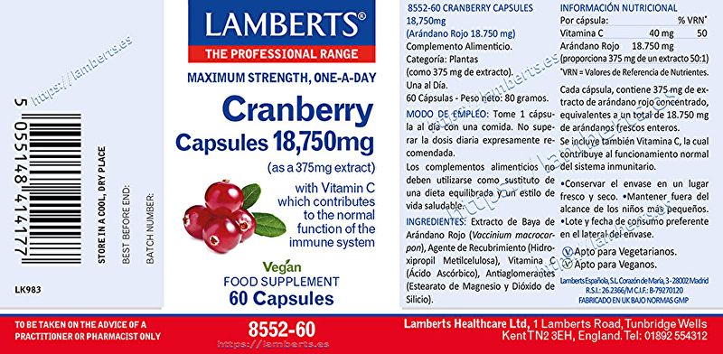 Cranberry 60 Capsules - LAMBERTS Img 2