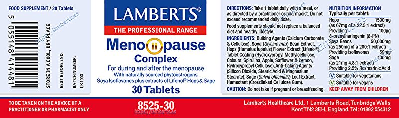 Menopause Complex 30 compresse - LAMBERTS Img 2