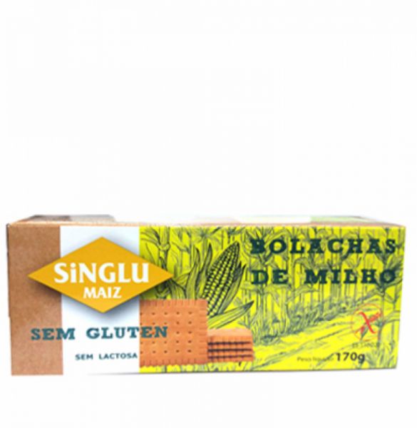 BISCOITO QUADRADO DE MILHO SINGLU 170 GR - NOGLUT