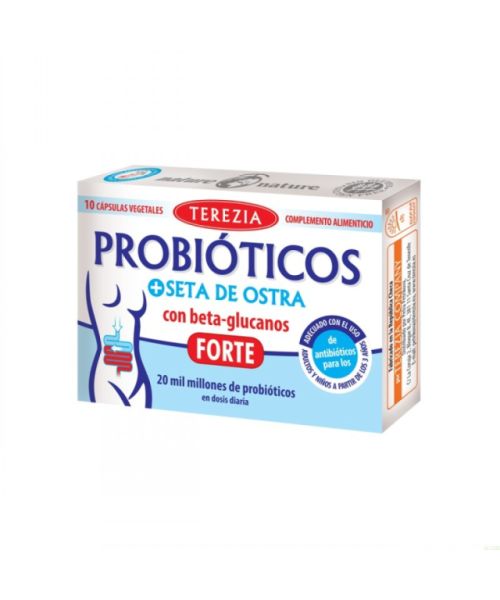 Probióticos e Cogumelo Ostra com Betaglucanos Forte 10 Cápsulas Vegetais