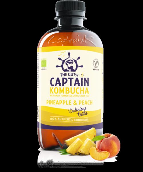 Kombucha Abacaxi Pêssego BIO 400 ml - CAPTAIN