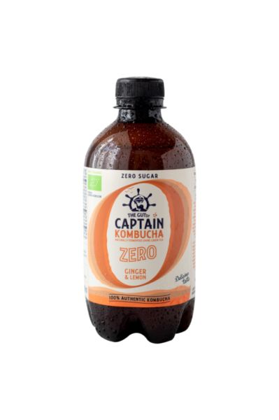 Kombucha Zero Gember Citroen BIO 400 ml - CAPTAIN