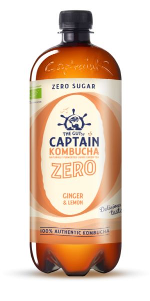 Kombucha Zero Gember Citroen BIO 1 L - CAPTAIN