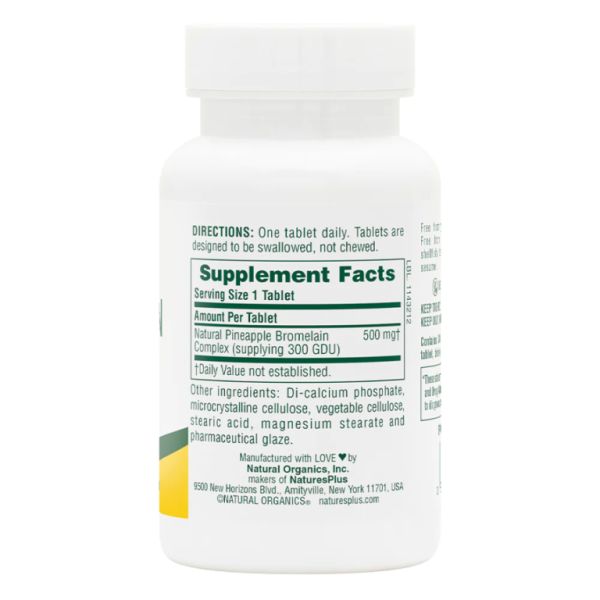 Bromelain 500 mg 60 Comprimidos - NATURE'S PLUS Img 2