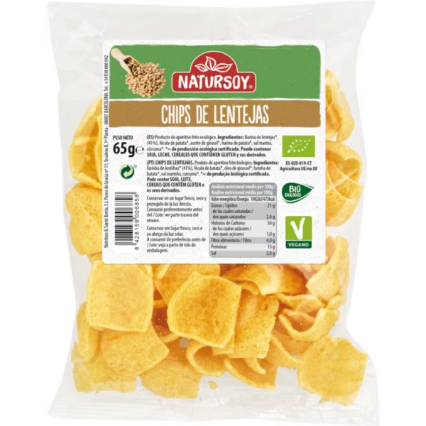 Chips de lentejas veganas 70 gr - BIO - NATURSOY Img 3