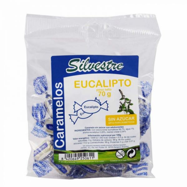 Caramels eucaliptus sense sucre 70 g - SILVESTRE