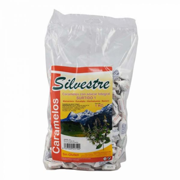 Blandade godisar med helsocker 1 kg - SILVESTRE