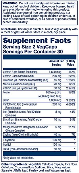 Hair Nutrients 60 Vegetable Capsules - SOLARAY Img 2